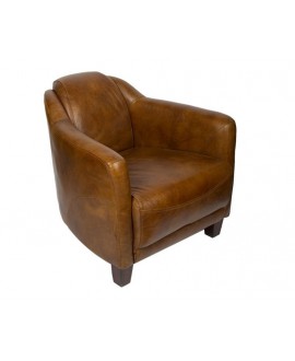 Fauteuil club cigare LINCOLN marron whisky