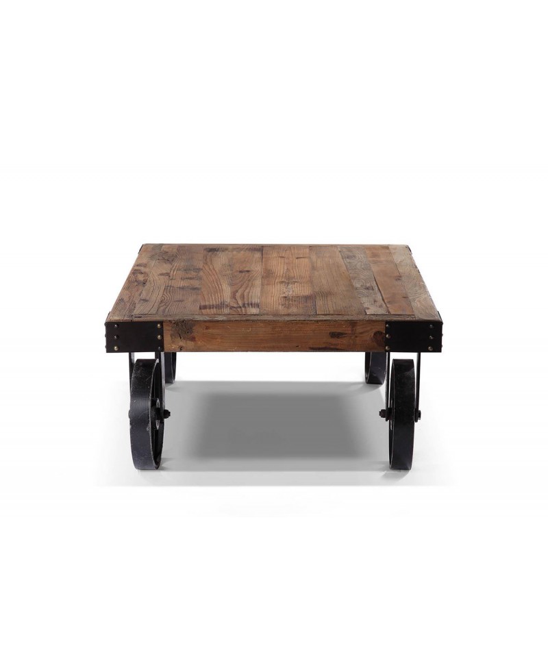 Lukas, table basse, bois, fer