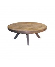 Table basse ronde ARIZONA bois et métal