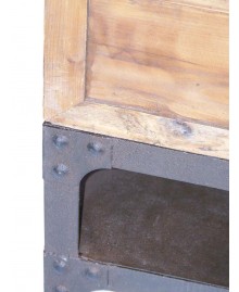 Table basse ANTIGUA bois et métal noir
