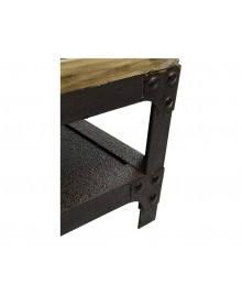 Table basse industrielle 4 tiroirs MADISON bois et métal noir