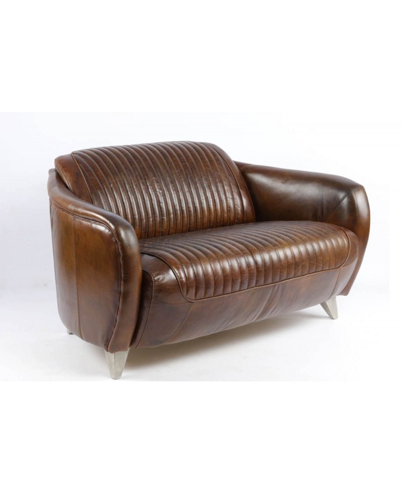 Canapé club aviateur DAYTONA cuir marron Canapé club aviateur DAYTONA cuir marron
