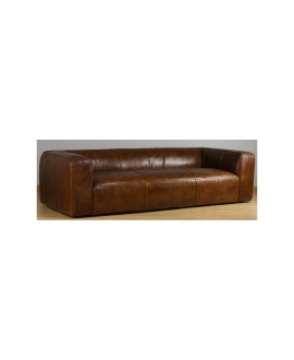 Canapé cube XXL NEVADA cuir marron vintage