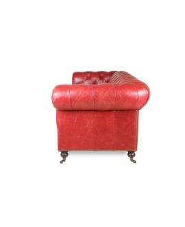Canapé chesterfield FLEMING XL cuir rouge