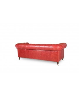 Canapé chesterfield FLEMING XL cuir rouge